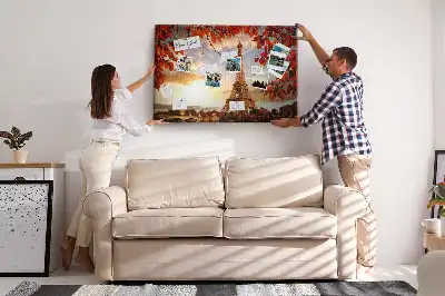 Printed Cork Memo Board Eiffel Tower