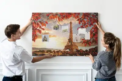 Eiffel Tower Printed Cork Memo Board