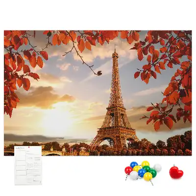 Eiffel Tower Printed Cork Memo Board