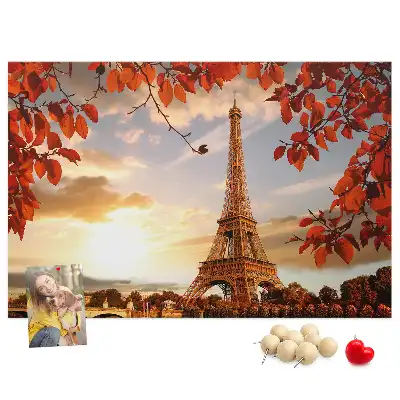 Printed Cork Memo Board Eiffel Tower