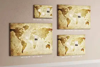 Printed Cork Board Old world map