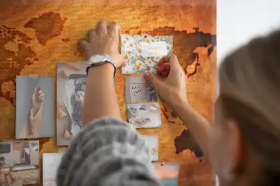 Cork memo board Large world map