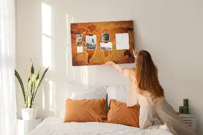 Cork memo board Large world map