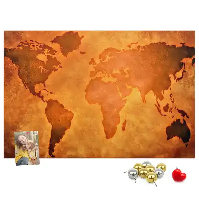 Cork memo board Large world map