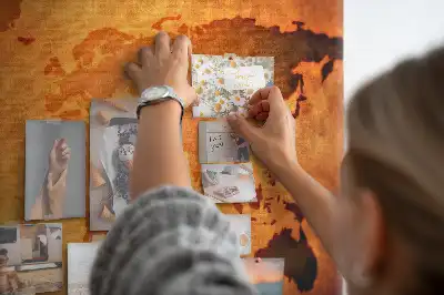 Cork memo board Large world map