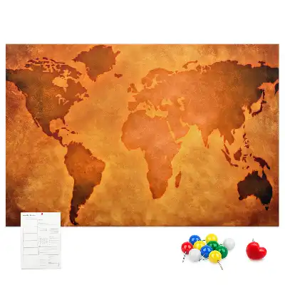 Cork memo board Large world map