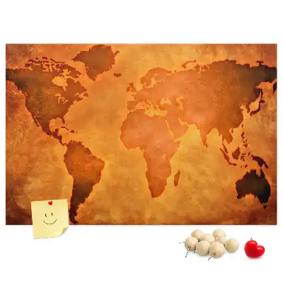 Cork memo board Large world map