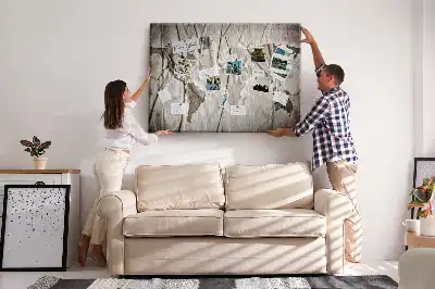 Printed Cork Board World map pattern