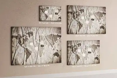 Printed Cork Board World map pattern