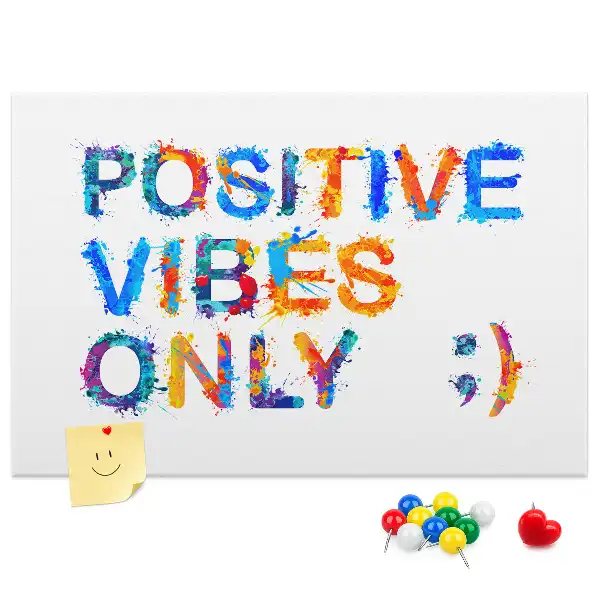 Printed Cork Memo Board with Positive Quote