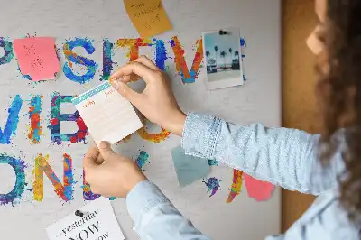 Printed Cork Memo Board with Positive Quote