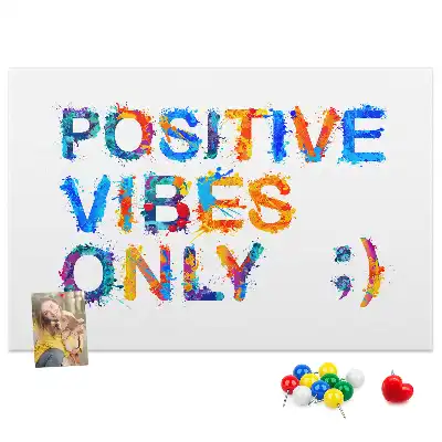Printed Cork Memo Board with Positive Quote