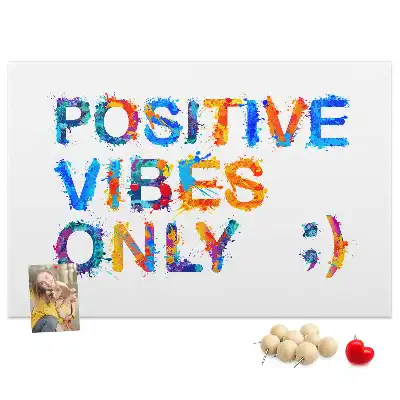 Printed Cork Memo Board with Positive Quote