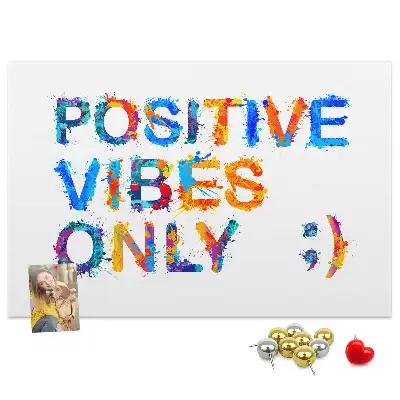 Printed Cork Memo Board with Positive Quote
