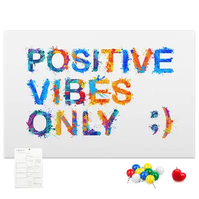Printed Cork Memo Board with Positive Quote