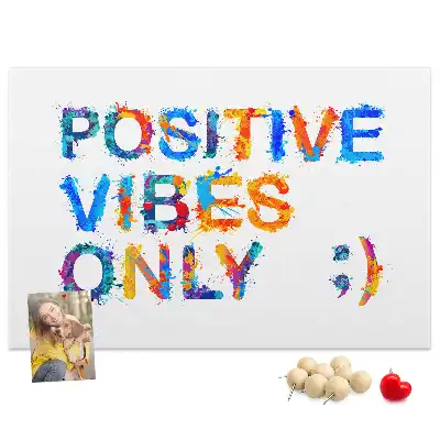 Printed Cork Memo Board with Positive Quote