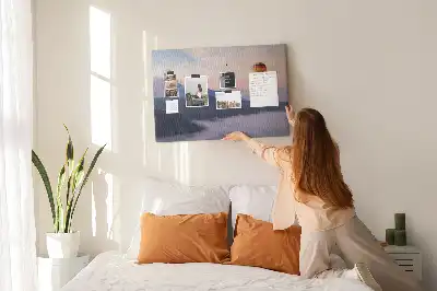 Cork memo board with landscape print