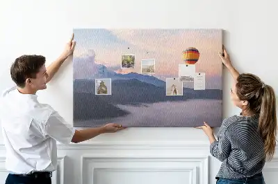 Cork memo board with landscape print
