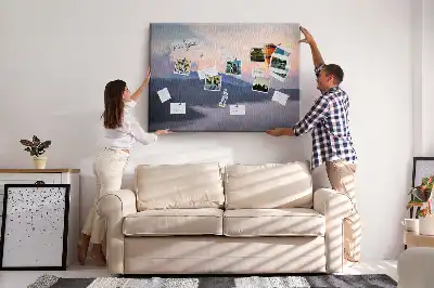Cork memo board Beautiful landscape