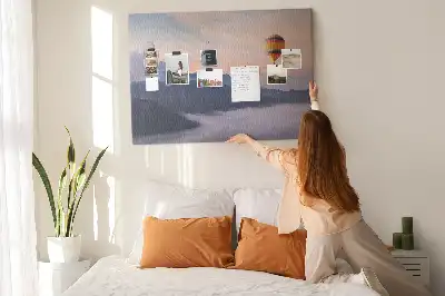 Cork memo board with landscape print