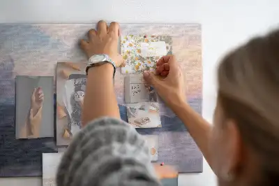 Cork memo board with landscape print