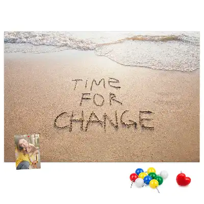 Printed Cork Board Beach quote