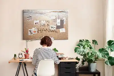 Printed Beach Quote Cork Board