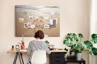 Printed Beach Quote Cork Board