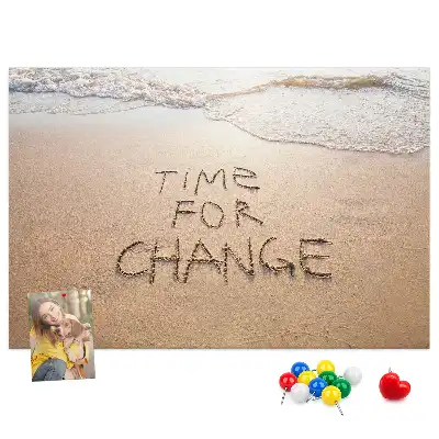 Printed Cork Board Beach quote