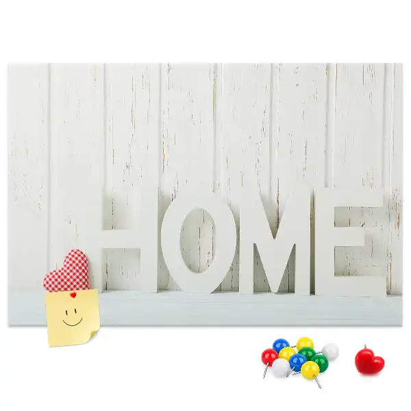 Printed Cork Memo Board with Home Lettering