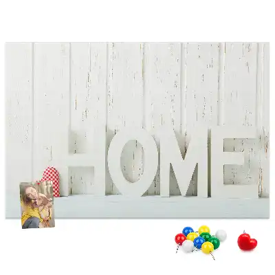 Printed Cork Memo Board with Home Lettering