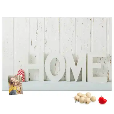 Printed Cork Memo Board with Home Lettering