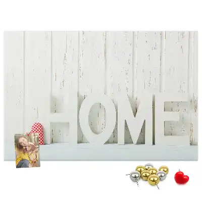 Printed Cork Memo Board Home lettering