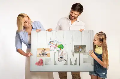 Printed Cork Memo Board Home lettering