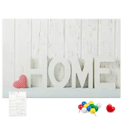 Printed Cork Memo Board Home lettering
