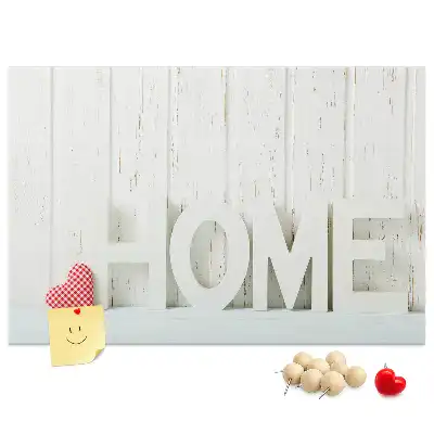 Printed Cork Memo Board with Home Lettering