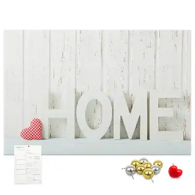 Printed Cork Memo Board with Home Lettering