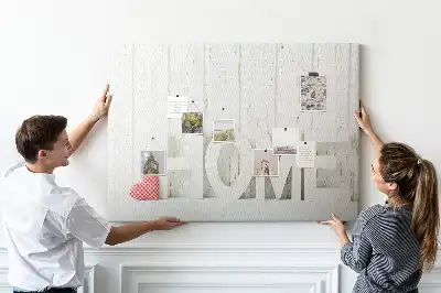 Printed Cork Memo Board with Home Lettering
