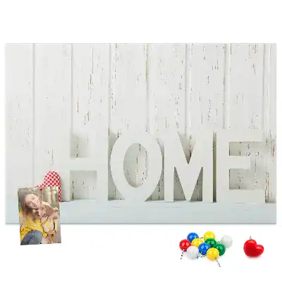 Printed Cork Memo Board with Home Lettering
