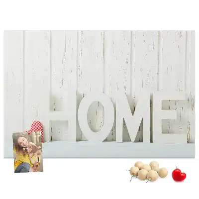 Printed Cork Memo Board with Home Lettering