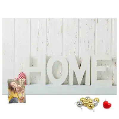 Printed Cork Memo Board with Home Lettering