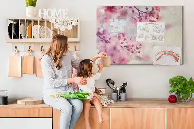 Spring Flowers Cork Memo Board