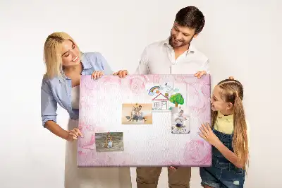 Printed Cork Memo Board Roses abstraction