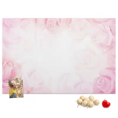 Printed Cork Memo Board Roses abstraction