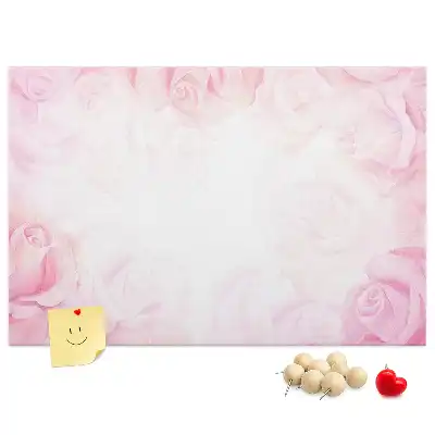 Printed Cork Memo Board Roses abstraction