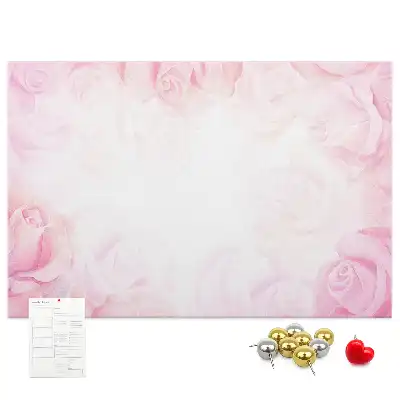 Printed Cork Memo Board Roses abstraction