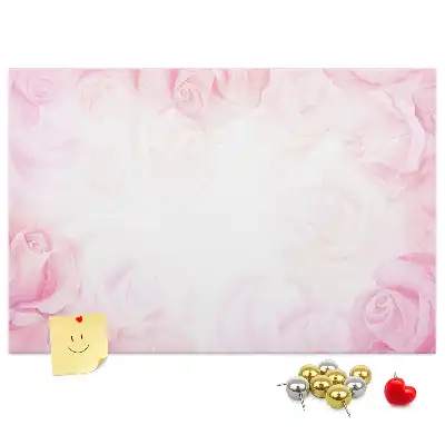 Printed Cork Memo Board Roses abstraction