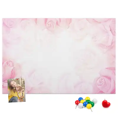 Printed Cork Memo Board Roses abstraction