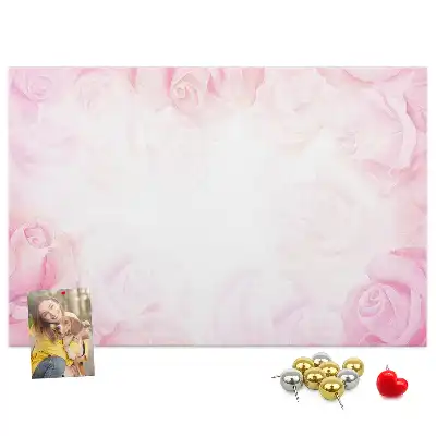 Printed Cork Memo Board Roses abstraction