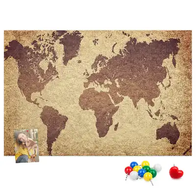 Cork memo board Old world map